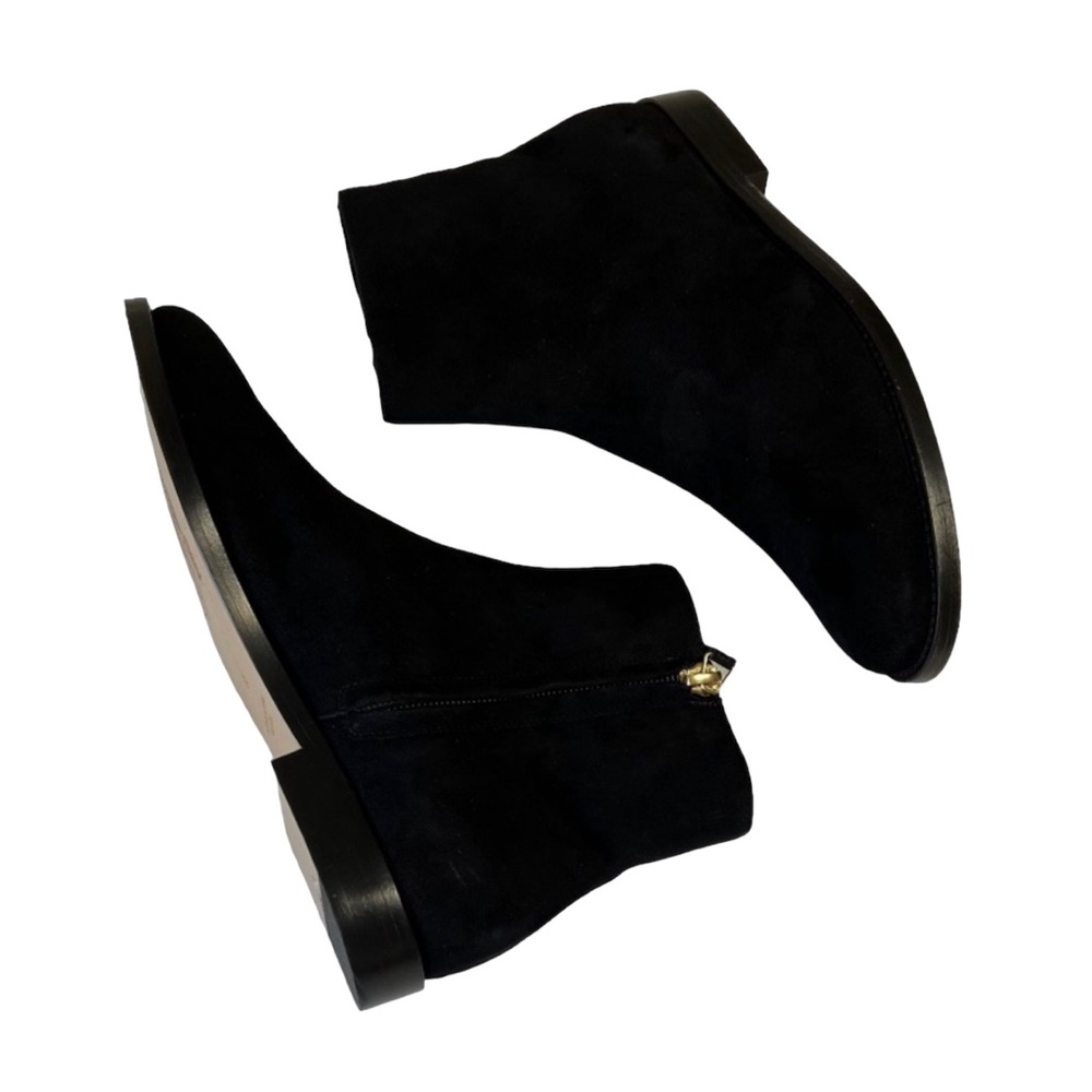 Mansur Gavriel Shearling Ankle Boots Black Suede Flat Italian Size 5 - Picture 7 of 8